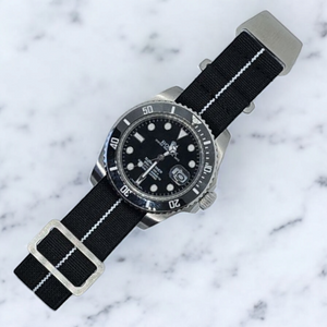 Max French Marine Nationale Elastic Watch Strap Black/White