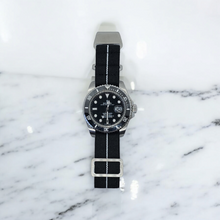 Load image into Gallery viewer, Max French Marine Nationale Elastic Watch Strap Black/White