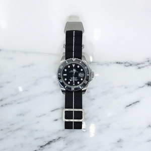 Max French Marine Nationale Elastic Watch Strap Black/White