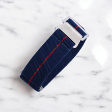 Load image into Gallery viewer, Max French Marine Nationale Elastic Watch Strap Navy Blue/Red