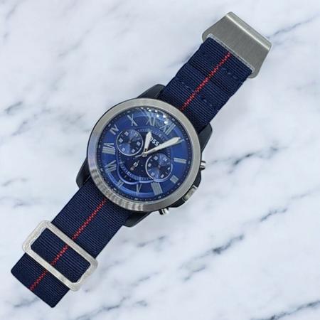 Max French Marine Nationale Elastic Watch Strap Navy Blue/Red