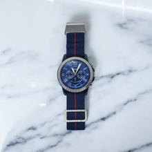 Load image into Gallery viewer, Max French Marine Nationale Elastic Watch Strap Navy Blue/Red