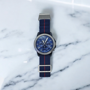 Max French Marine Nationale Elastic Watch Strap Navy Blue/Red