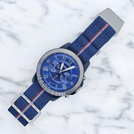 Max French Marine Nationale Elastic Watch Strap Navy Blue/White/Red