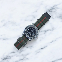 Load image into Gallery viewer, Max French Marine Nationale Elastic Watch Strap Green/Red PVD