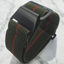 Load image into Gallery viewer, Max French Marine Nationale Elastic Watch Strap Green/Red PVD