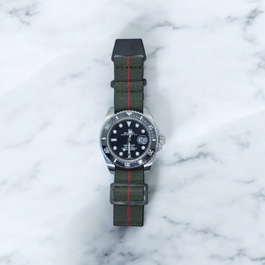 Max French Marine Nationale Elastic Watch Strap Green/Red PVD