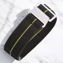 Load image into Gallery viewer, Max French Marine Nationale Elastic Watch Strap Green/Yellow