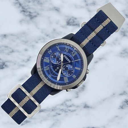 Max French Marine Nationale Elastic Watch Strap Blue/Khaki
