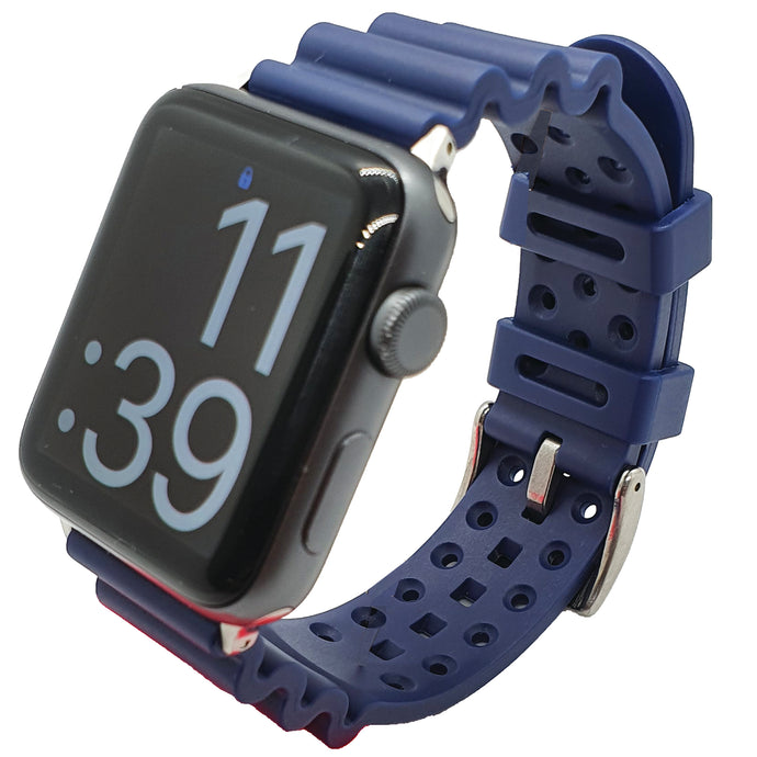 Max Apple Silicone Soft Rubber Replacement Watch Strap Navy Blue