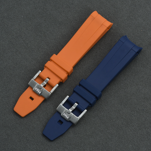 Max Curved End Watch Strap No Groove Blue