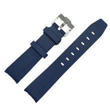 Load image into Gallery viewer, Max Curved End Watch Strap No Groove Blue