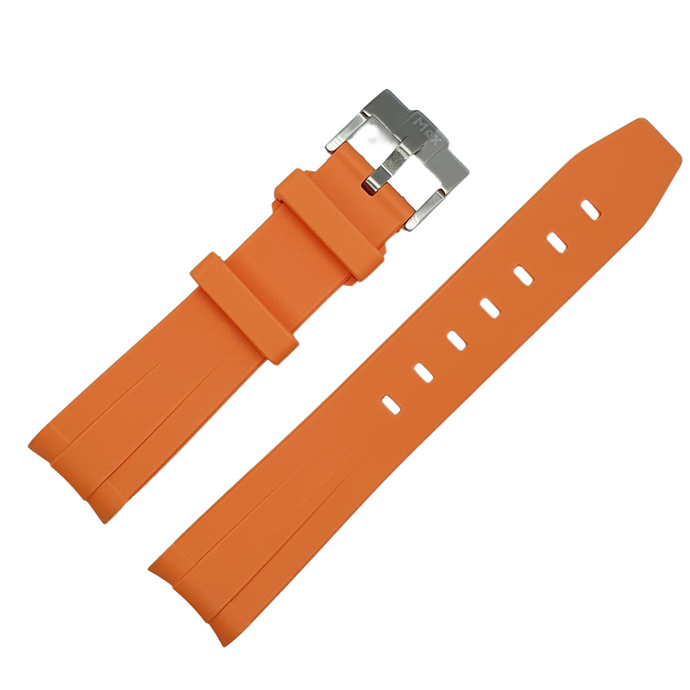 Max Curved End Watch Strap No Groove Orange