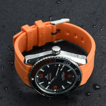 Max Curved End Watch Strap No Groove Orange