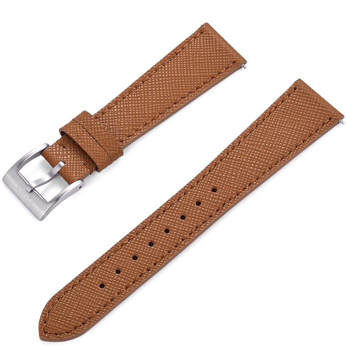 Max Epsom Leather Watch Strap Brown