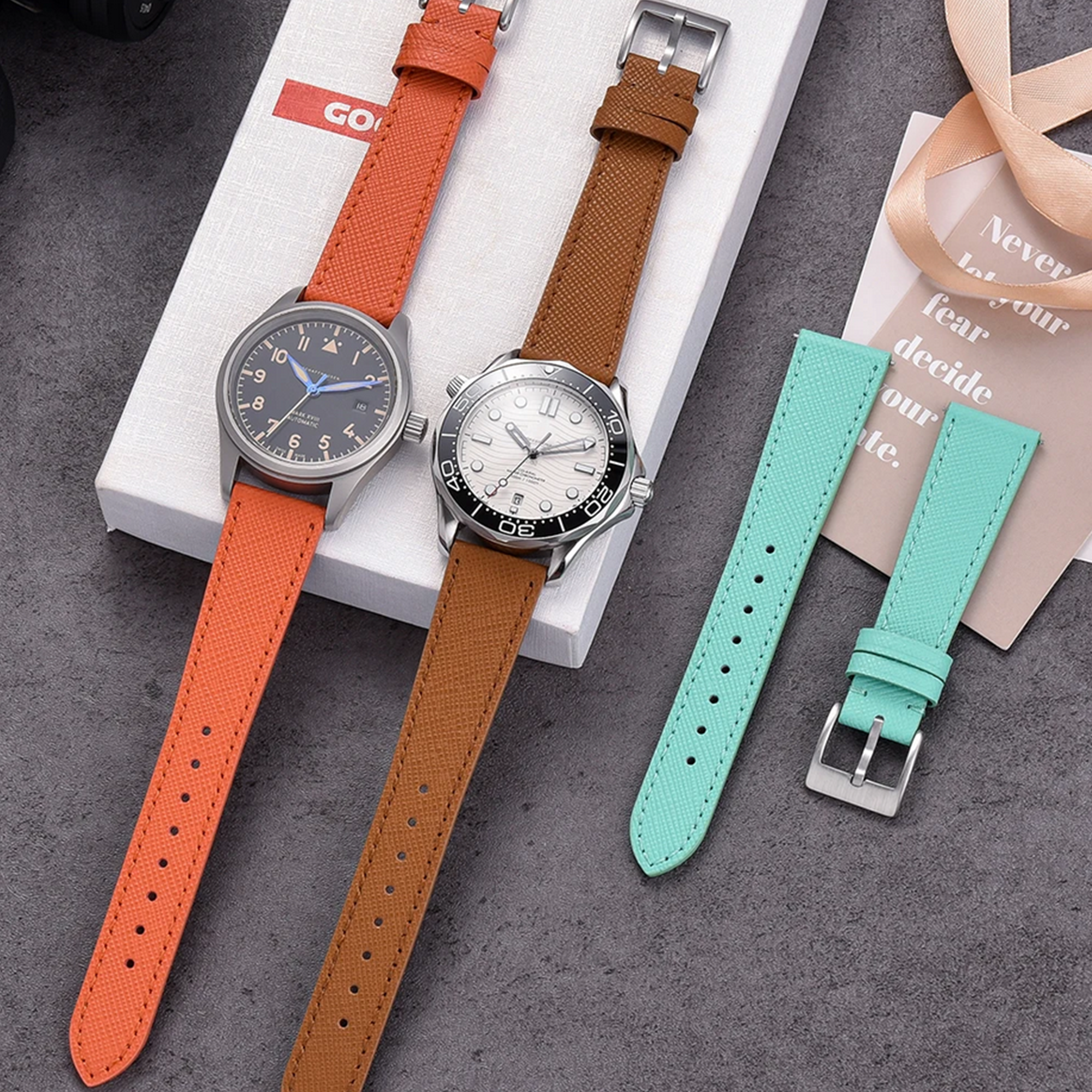 Epsom leather on sale watch strap
