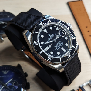 Max Epsom Leather Watch Strap Black
