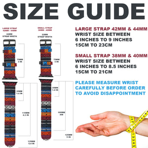 Max Tribal Fabric Watch Strap Compatible with all Apple iWatch Red/Blue Multi-Coloured