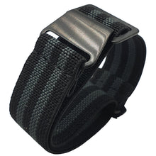 Load image into Gallery viewer, Max French Marine Nationale Elastic Watch Strap Black/Grey PVD