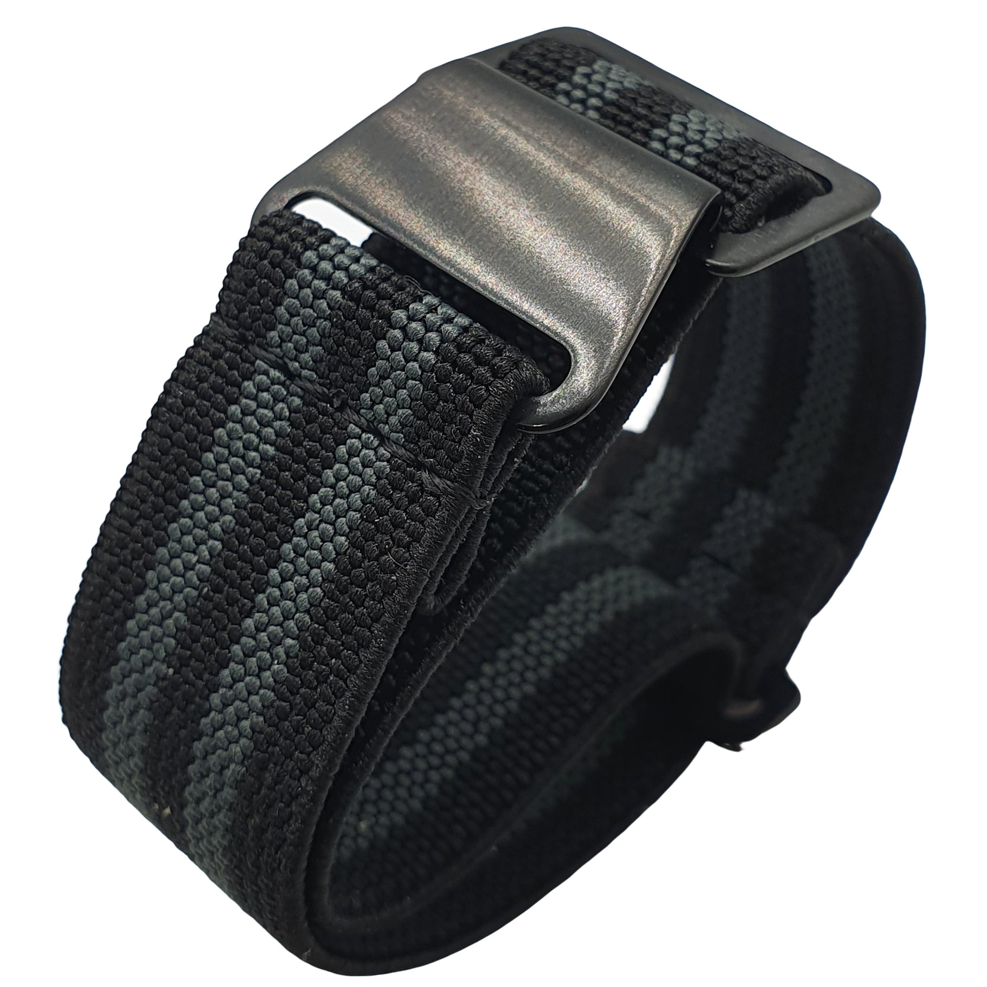 Max French Marine Nationale Elastic Watch Strap Black Grey PVD Max Watch Straps