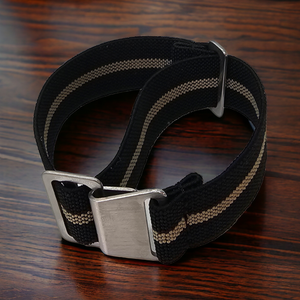 Max French Marine Nationale Elastic Watch Strap Black/Khaki Thick