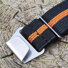 Load image into Gallery viewer, Max French Marine Nationale Elastic Watch Strap Black/Orange