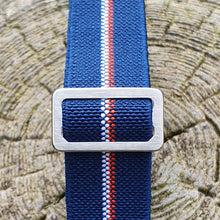 Load image into Gallery viewer, Max French Marine Nationale Elastic Watch Strap Navy Blue/White/Red
