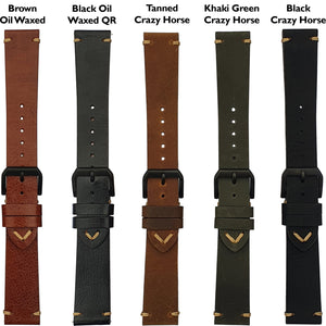 Max Original Genuine Leather Watch Strap Crazy Horse Olive