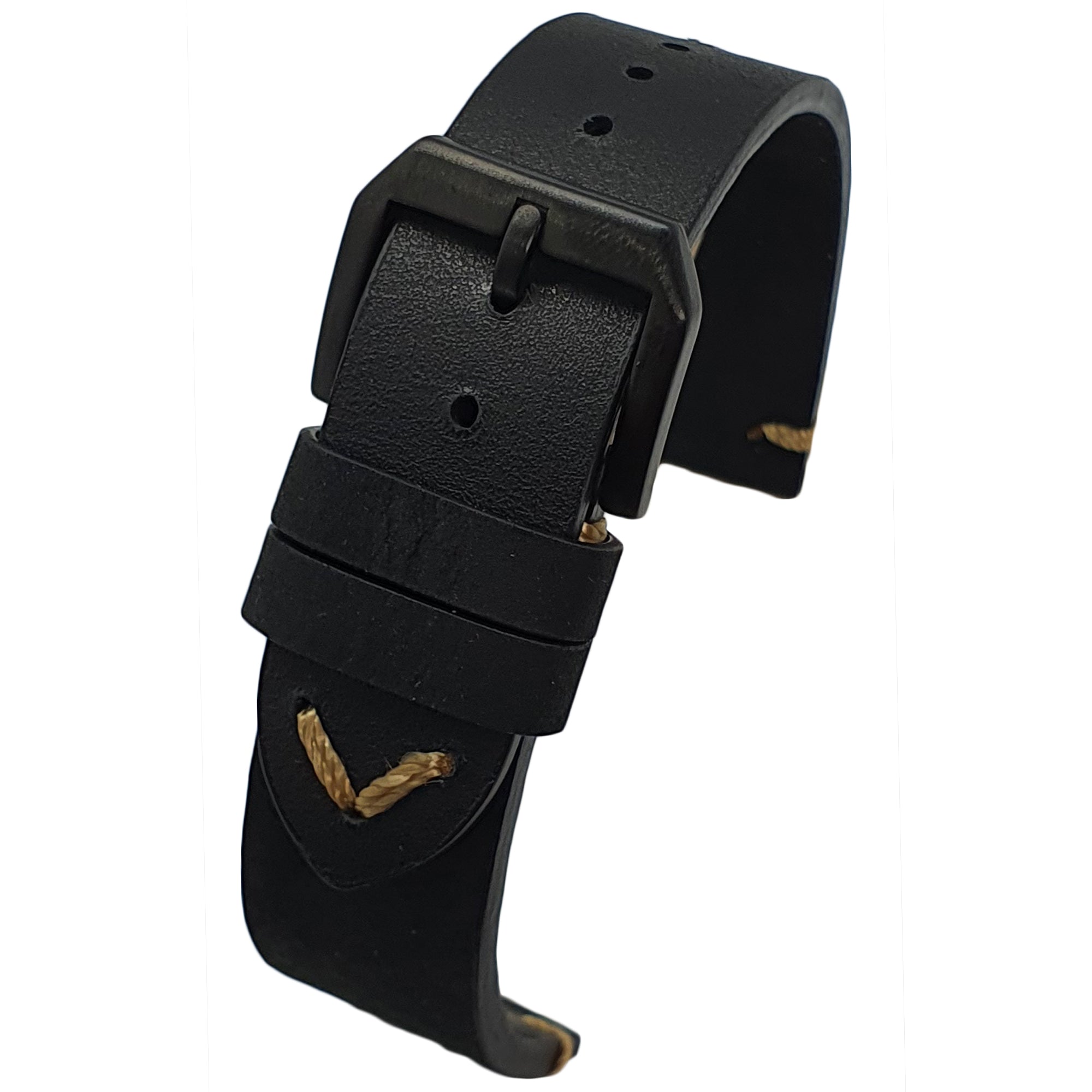 Max Genuine Leather Watch Strap PDV Buckle Crazy Horse or Litchi