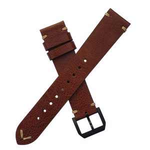 Max Original Genuine Leather Watch Strap Oil Wax Brown