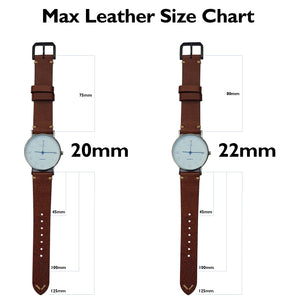 Max Original Genuine Leather Watch Strap Oil Wax Black Quick Release
