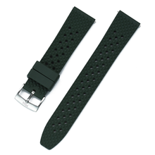 Load image into Gallery viewer, Max FKM Rubber Honeycomb Quick Release Watch Strap Green