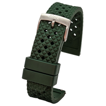 Load image into Gallery viewer, Max FKM Rubber Honeycomb Quick Release Watch Strap Green