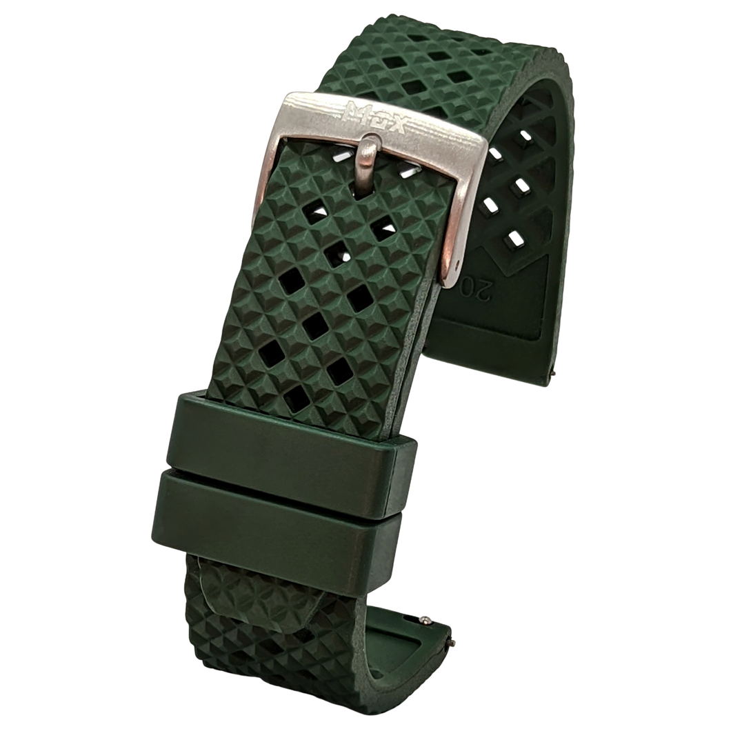 Max FKM Rubber Honeycomb Quick Release Watch Strap Green