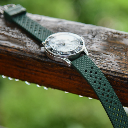Max FKM Rubber Honeycomb Quick Release Watch Strap Green