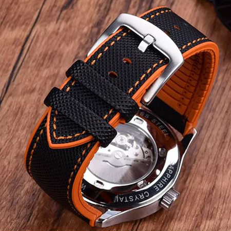 Max Hybrid Watch Strap Black & Orange
