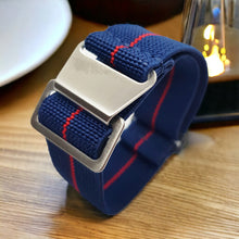 Load image into Gallery viewer, Max French Marine Nationale Elastic Watch Strap Navy Blue/Red