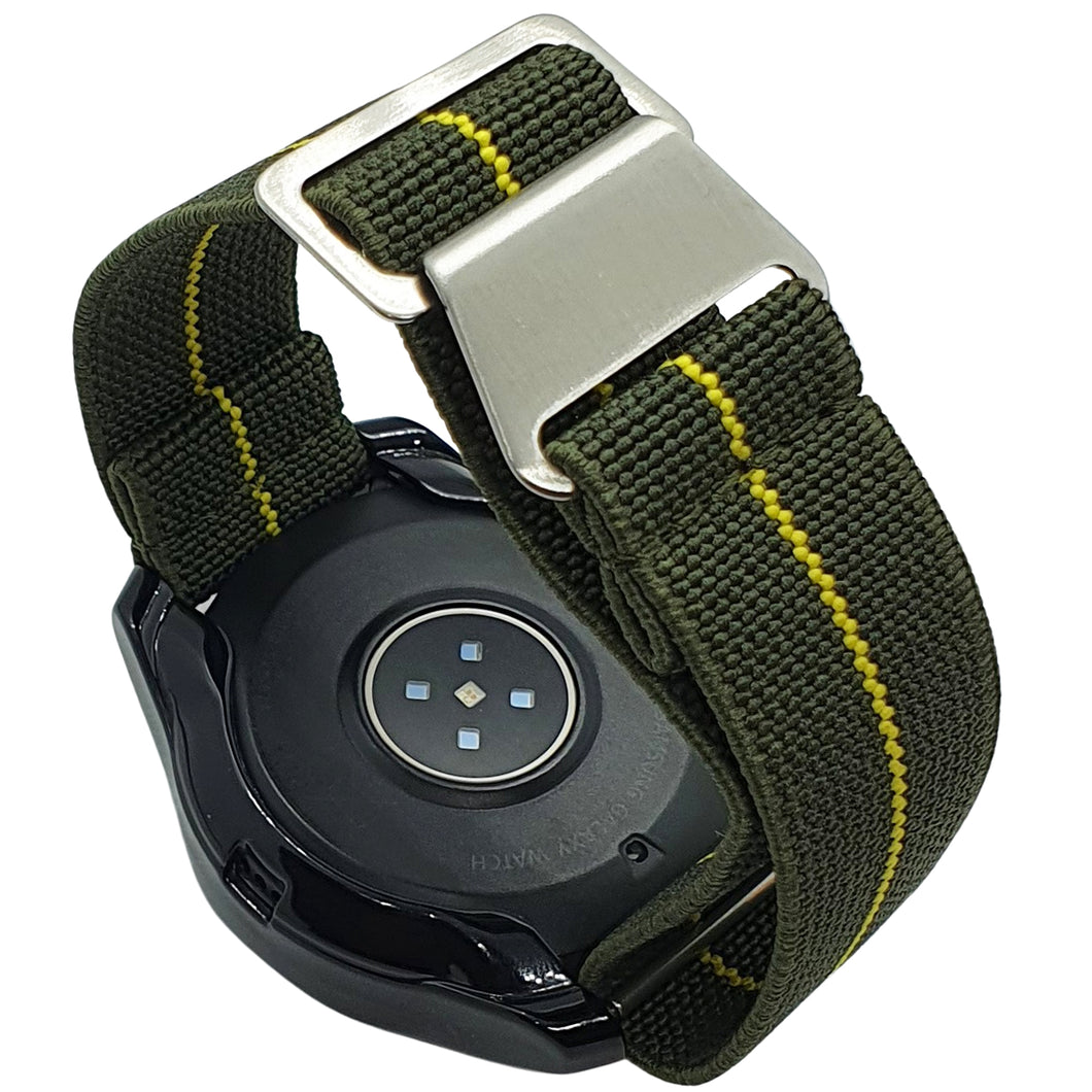 Max French Marine Nationale Elastic Smartwatch Strap Green/Yellow
