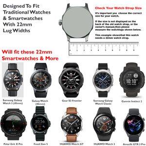 Max French Marine Nationale Elastic Smartwatch Strap Black 22mm