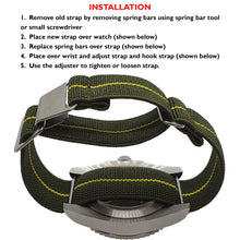 Load image into Gallery viewer, Max French Marine Nationale Elastic Watch Strap Green/Yellow PVD