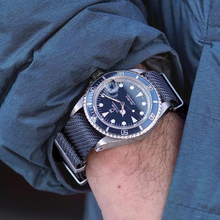 Load image into Gallery viewer, Max Premium Nylon NATO Watch Strap Navy Blue/Black