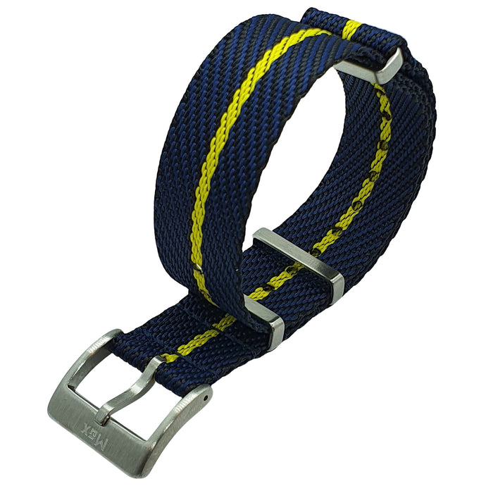 Max Premium Nylon NATO Watch Strap Navy Blue/Black/Yellow