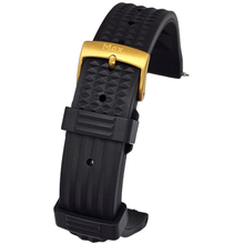 Load image into Gallery viewer, Max FKM Rubber Waffle Style Quick Release Watch Strap Black Gold