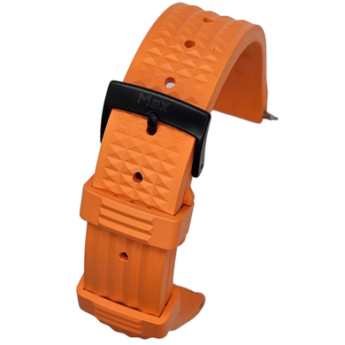 Max FKM Rubber Waffle Style Quick Release Watch Strap Orange Black