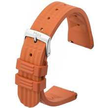 Load image into Gallery viewer, Max FKM Rubber Waffle Style Quick Release Watch Strap Orange