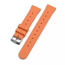 Load image into Gallery viewer, Max FKM Rubber Waffle Style Quick Release Watch Strap Orange
