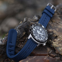 Load image into Gallery viewer, Max FKM Rubber Waffle Style Quick Release Watch Strap Navy Blue