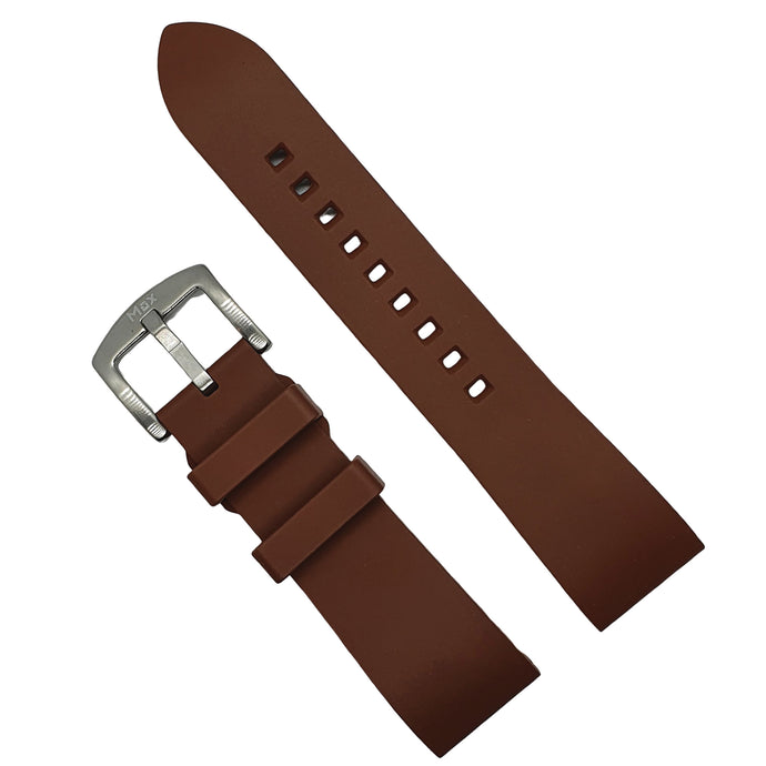 Max Quick Release FKM Rubber Watch Strap Brown