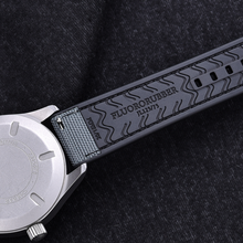 Load image into Gallery viewer, Max Sailcloth Watch Strap Black FKM Orange Sailcloth