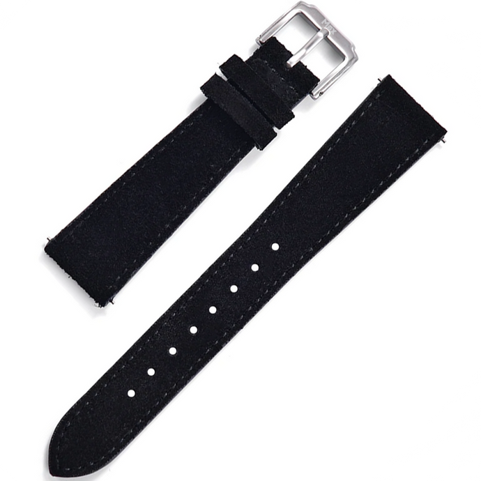 Max Suede Leather Watch Strap Black